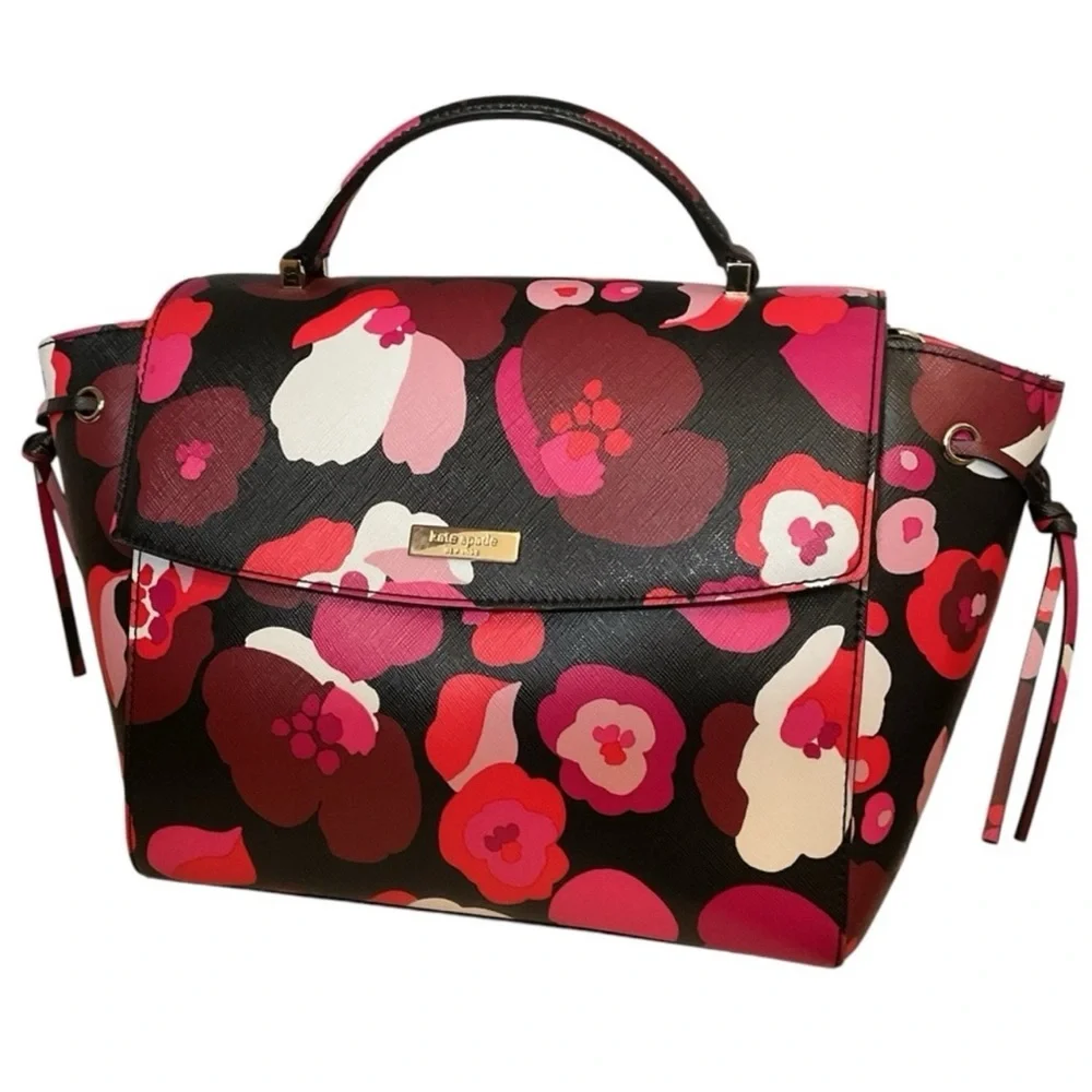 Kate Spade Leather Lilah Laurel Way Wonder Floral Satchel